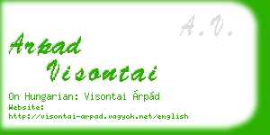 arpad visontai business card