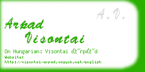 arpad visontai business card